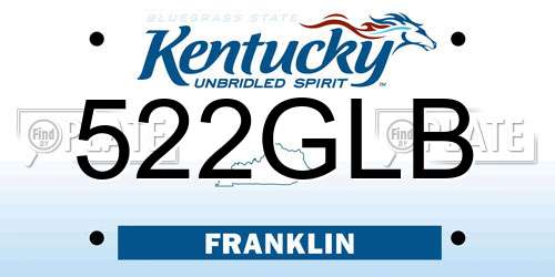 522GLB Kentucky License Plate