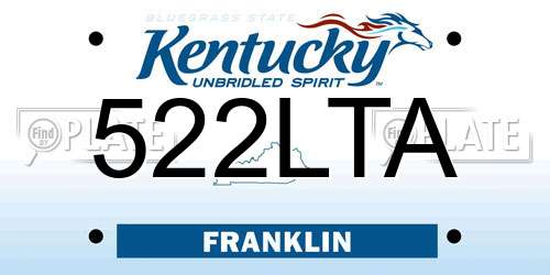 522LTA Kentucky License Plate