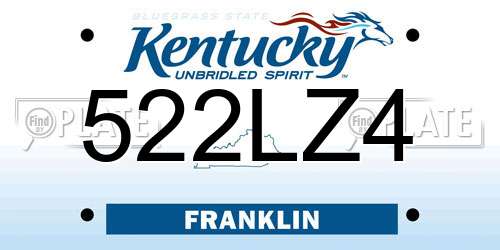522LZ4 Kentucky License Plate