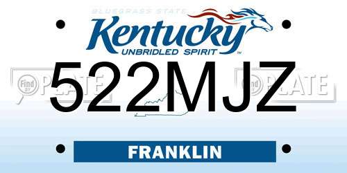522MJZ Kentucky License Plate