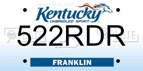 522RDR Kentucky License Plate