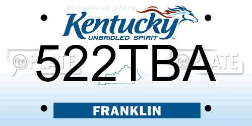 522TBA Kentucky License Plate