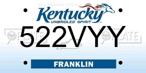 522VYY Kentucky License Plate