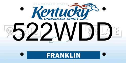 522WDD Kentucky License Plate