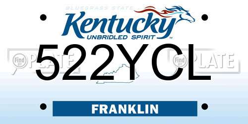 522YCL Kentucky License Plate
