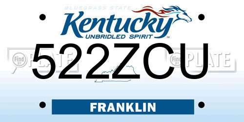 522ZCU Kentucky License Plate