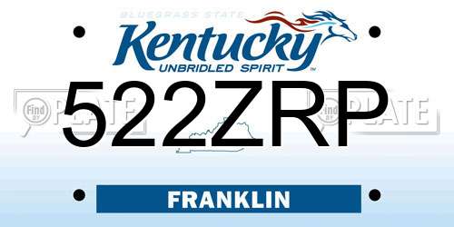 522ZRP Kentucky License Plate