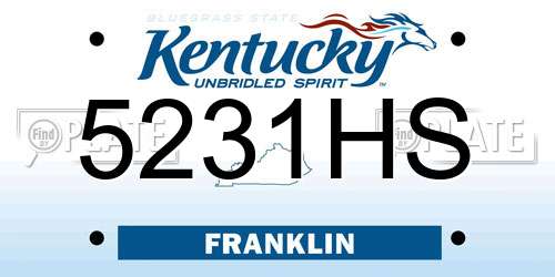 5231HS Kentucky License Plate