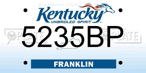 5235BP Kentucky License Plate