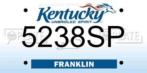 5238SP Kentucky License Plate