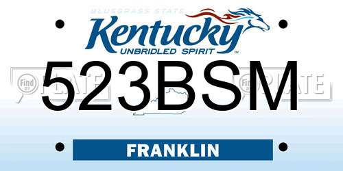 523BSM Kentucky License Plate