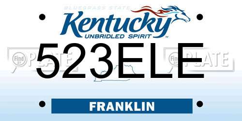 523ELE Kentucky License Plate