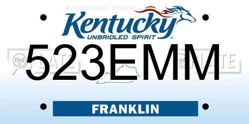 523EMM Kentucky License Plate