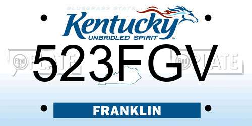 523FGV Kentucky License Plate
