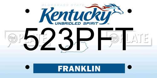 523PFT Kentucky License Plate