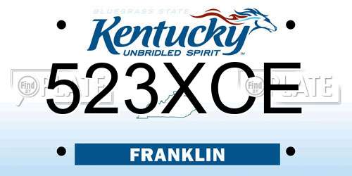 523XCE Kentucky License Plate