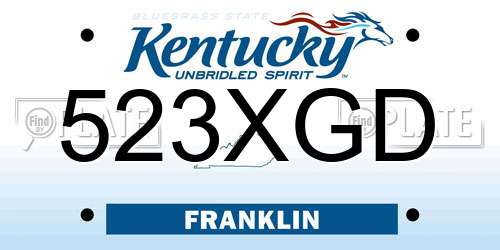 523XGD Kentucky License Plate
