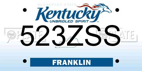 523ZSS Kentucky License Plate