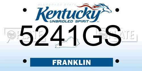 5241GS Kentucky License Plate