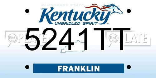5241TT Kentucky License Plate