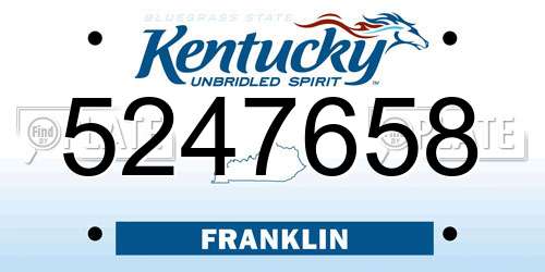 5247658 Kentucky License Plate