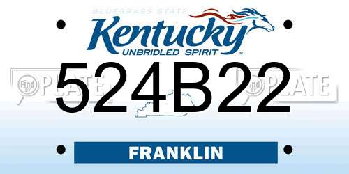 524B22 Kentucky License Plate