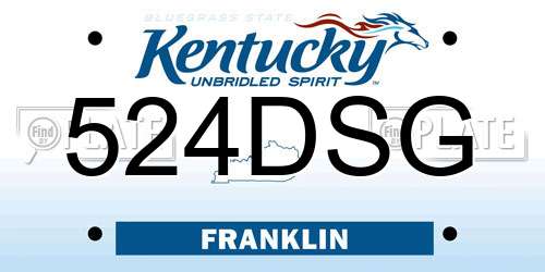 524DSG Kentucky License Plate