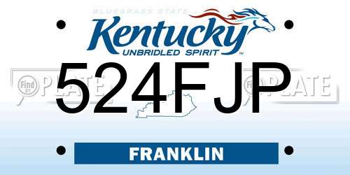 524FJP Kentucky License Plate