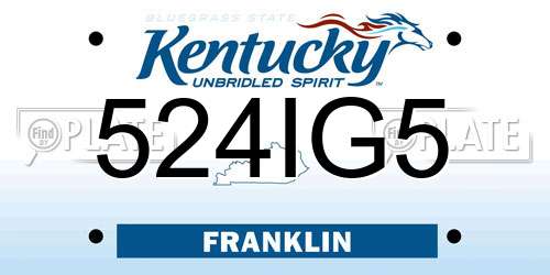 524IG5 Kentucky License Plate