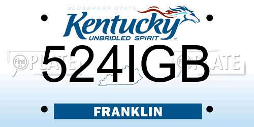 524IGB Kentucky License Plate