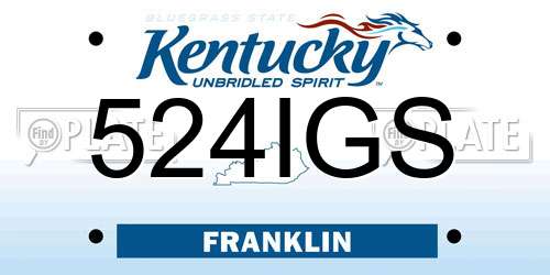 524IGS Kentucky License Plate