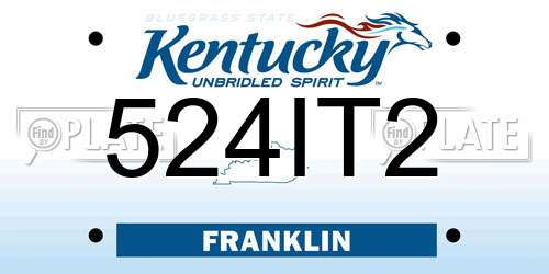 524IT2 Kentucky License Plate