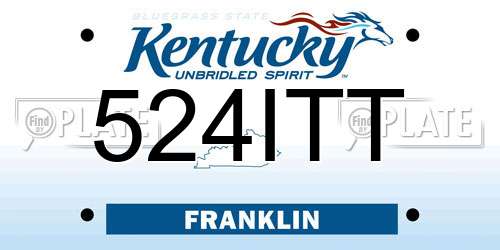 524ITT Kentucky License Plate