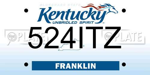 524ITZ Kentucky License Plate