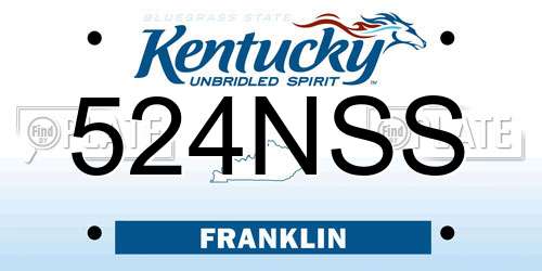 524NSS Kentucky License Plate