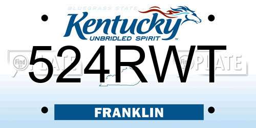 524RWT Kentucky License Plate