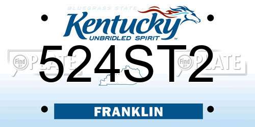 524ST2 Kentucky License Plate