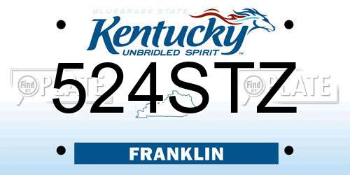 524STZ Kentucky License Plate