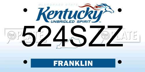 524SZZ Kentucky License Plate