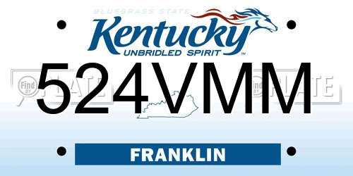 524VMM Kentucky License Plate