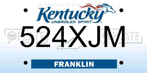 524XJM Kentucky License Plate