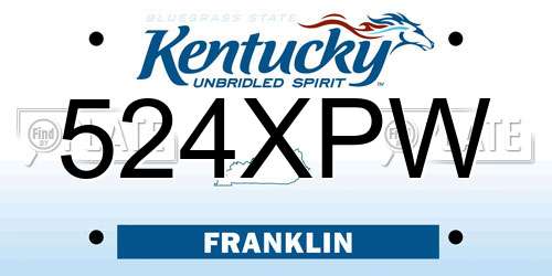 524XPW Kentucky License Plate