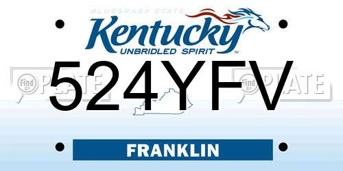 524YFV Kentucky License Plate