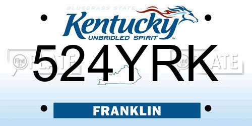 524YRK Kentucky License Plate