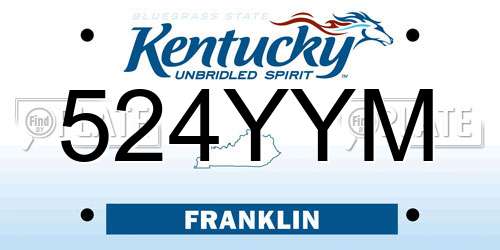 524YYM Kentucky License Plate