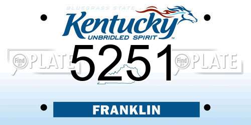 5251 Kentucky License Plate