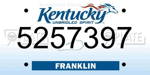 5257397 Kentucky License Plate