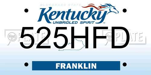 525HFD Kentucky License Plate