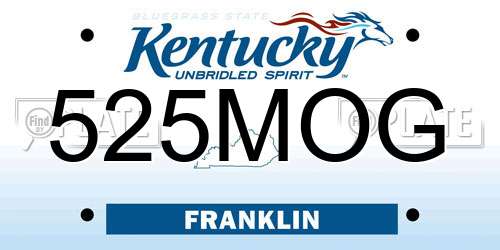 525MOG Kentucky License Plate