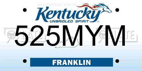 525MYM Kentucky License Plate